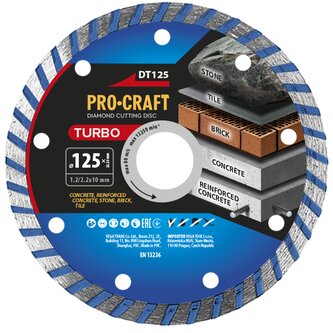 Diamantový řezný kotouč Turbo Procraft DT125 | DT125
