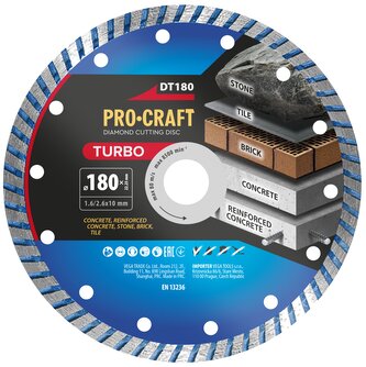 Diamantový řezný kotouč Turbo Procraft DT180 | DT180