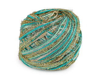 Vánoční pletací příze Alfie 50 g - 1 ks - 8 tyrkys mořský zlatá