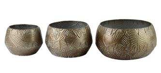 MARINA LEAF Komplet 3 osłonek 26x31xh16/20x24xh16/15x20xh15cm