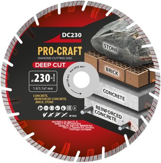 Diamantový řezný kotouč Deep Cut Procraft DC230 | DC230