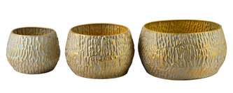 VINTAGE GLOW Komplet 3 osłonek 26x31xh17/20x24xh16/15x19xh15cm