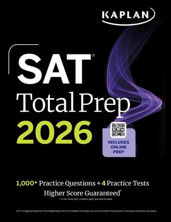 SAT Total Prep 2026: Includes 4 Full Length Practice Tests, 1,100+ Practice Questions + 1 Year Access to Online Quizzes and Vide