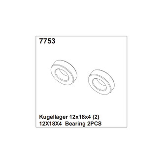 DF models Kuličková ložiska 12x18x4 2ks pro 3144