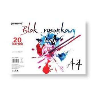 Blok rysunkowy A4 biały 80g 20 kartek