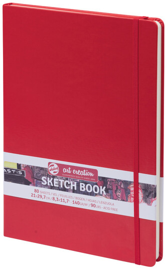 Szkicownik 21X29.7 cm 140g 80k. opr. twarda z gumką czerw. ArtCreation, Talens