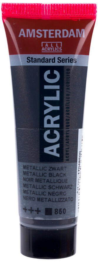 Farba akrylowa nr 850 metallic black, Amsterdam