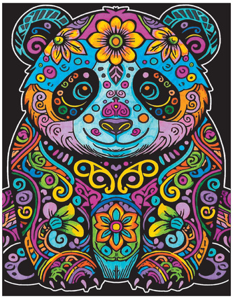 Kolorowanka welwetowa 47 x 35cm, Panda, Colorvelvet