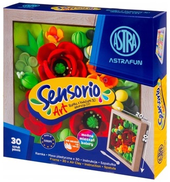 Lekka masa plastyczna Sensorio Kids - 30 kol. zestaw z ramką Maki, Astra