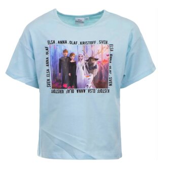 Dívčí tričko FROZEN celá parta krátký rukáv, modrá, velikost: 104
