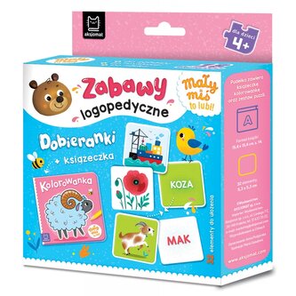 Mały miś to lubi! Zabawy logopedyczne. Dobieranki + książeczka