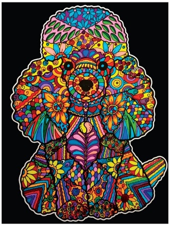 Kolorowanka welwetowa 47 x 35cm, Pudel, Colorvelvet