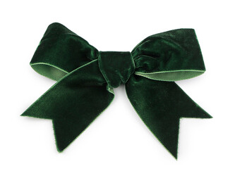 Vánoční sametová mašle 11x9 cm - 6 ks - 4 zelená tmavá