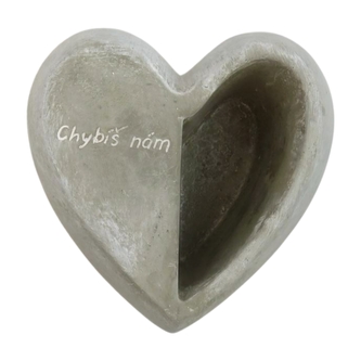 Květináč srdce s nápisem Chybíš nám 17 x 16 cm, (CZ)