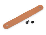 Kožené poutko / úchytka / madlo se šroubovacím nýtem 2x7 cm - 1 ks - hnědá přírodní