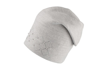 Dámská / dívčí zimní čepice s kamínky a perlami Lamblook - 1 ks - 3 šedá světlá