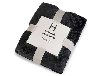 Deka mikroplyš lístky 150x200 cm - 1 ks - 5 šedočerná tm.