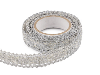 Samolepicí krajka šíře 15 mm metalická - 1 ks - 1 stříbrná