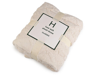 Deka plyšová, copánková 150x200 cm - 1 ks - 1 krémová světlá