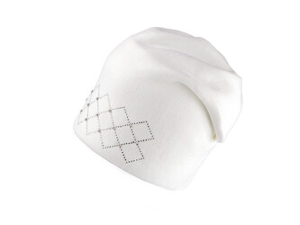 Dámská / dívčí zimní čepice s kamínky a perlami Lamblook - 1 ks - 1 bílá