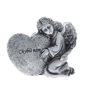 "Polyresinový anděl se srdcem "Chybíš nám", 4/36"