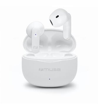 Sluchátka "M-270 TWS", bílá, s mikrofonem, bezdrátová, Bluetooth 5.0, MUSE