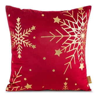 Vánoční polštář SNOWFLAKE červená 45x45 cm MyBestHome