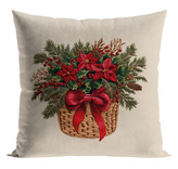 Vánoční polštář KYTICE V KOŠÍKU 40x40 cm  Mybesthome