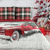 Vánoční bavlněné povlečení XMAS CAR 1x 220x200 cm, 2x povlak 70x80 cm francouzské povlečení MyBestHome