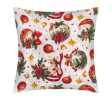 Povláček Vánoce - Červená,Zlatá,Smetanová - 40x40 cm