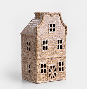 Led dům | CRISPO | keramika hnědá | 11x10x21 cm | 706790