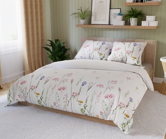 Povlečení bavlněný satén, Zalura , 1 ks 140 x 200/ 1 ks 70 x 90 cm