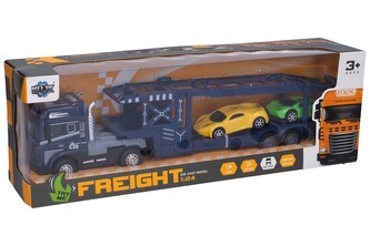 Auto kovové tahač s auty na setrvačník set 42 cm