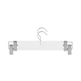 Dřevěná ramínka s klipem na kalhoty / sukně, bílé, sada 2ks SPRINGOS HG0056