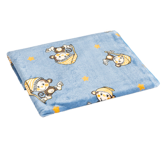 Dětská deka ELLA - Modrá,Hnědá - 75x100 cm