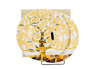 Komplet 2 talerze deserowe TREE OF LIFE Ecru inspired by Klimt