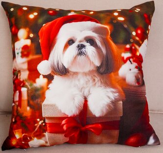 Vánoční polštář CHRISTMAS DOG I. 40x40 cm Mybesthome