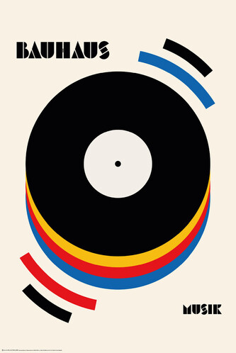 Plakát, Obraz - Bauhaus Music Retro Illustration, 61 × 91.5 cm
