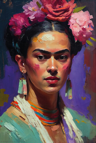 Plakát, Obraz - Portrait of Frida, 61 × 91.5 cm