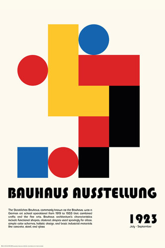 Plakát, Obraz - Bauhaus Exhibition, 61 × 91.5 cm