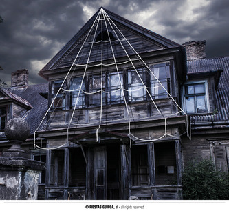 Pavučina na dům bílá 500 cm