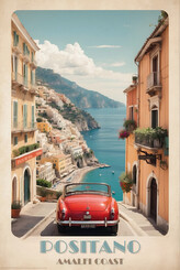 Plakát, Obraz - Coastal Dreams: Vintage Travel Poster of Positano, 61 × 91.5 cm