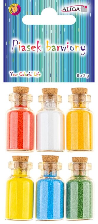 Brokát / písek 6 barev ve skleněných lahvičkách