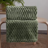 Přehoz na křeslo - sedačku FLANELA olivová 70x160 cm Mybesthome