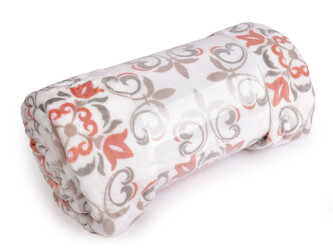 Deka fleece, prodloužená 160x240 cm - 1 ks - 1 bílá lososová