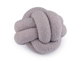Dekorační polštář uzel boucle Ø20 cm - 1 ks - 4 šedá