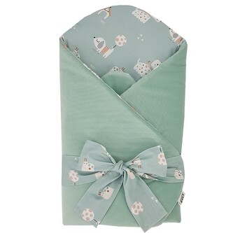 EKO Zavinovačka bavlněná s kokosovou vyjímatelnou vložkou VELVET Dogs Mint 75x75 cm EKO Zavinovačka bavlněná s kokosovou vyjímatelnou vložkou VELVET Dogs Mint 75x75 cm