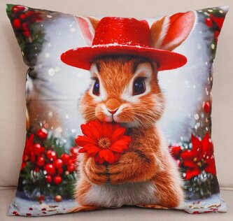 Vánoční polštář CHRISTMAS BUNNY 40x40 cm Mybesthome