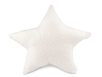 Dekorační polštář hvězda boucle Ø40 cm - 1 ks - 1 krémová nejsvět.
