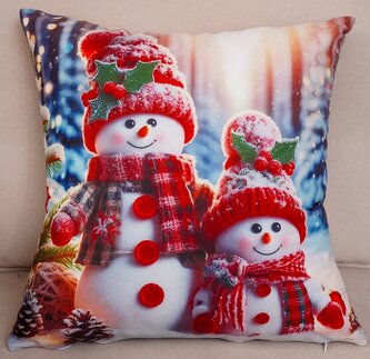 Vánoční polštář SNOWMAN FRIENDS 40x40 cm Mybesthome